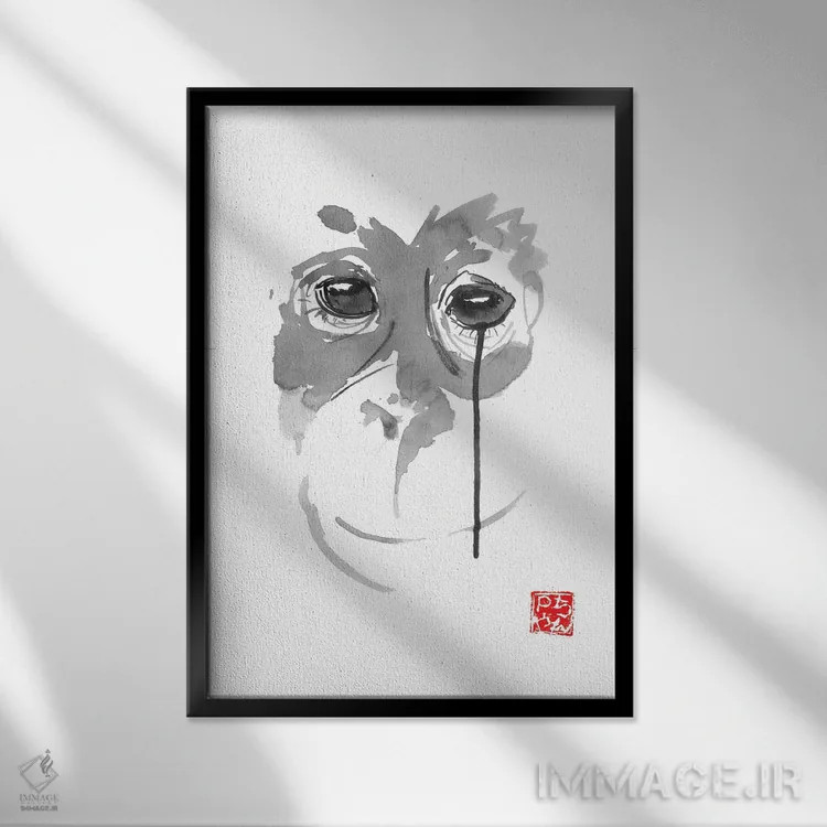 تابلو دکوراتیو بورنئو ۳ اثر پشان - نمای قابدار مشکی