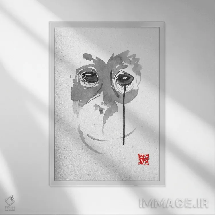 تابلو دکوراتیو بورنئو ۳ اثر پشان - نمای قابدار سفید