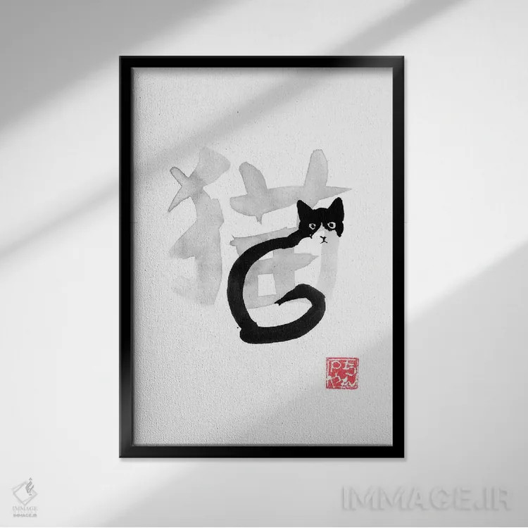 تابلو دکوراتیو نکو ۶ اثر پشان - نمای قابدار مشکی