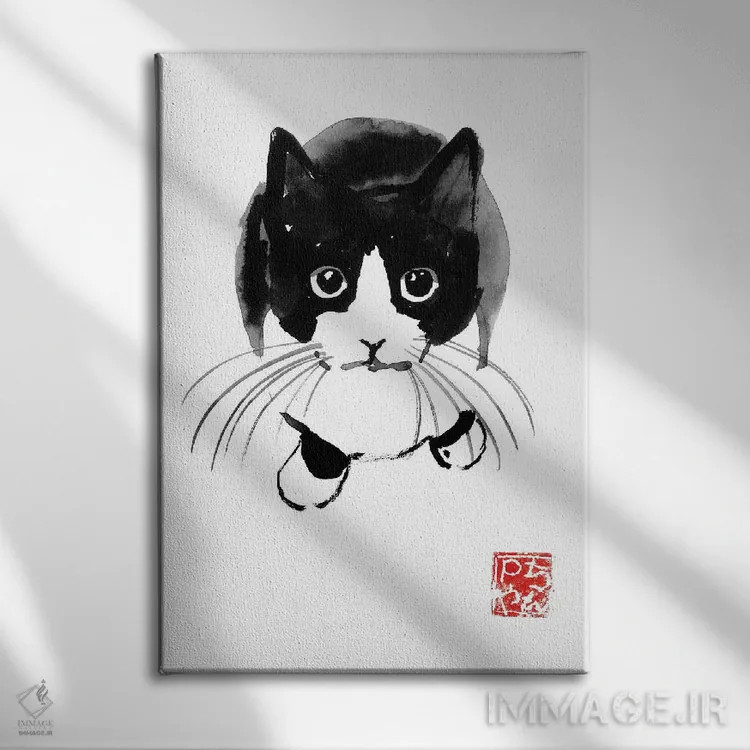 تابلو دکوراتیو کپی بالا اثر پشان - نمای روبهرو روی دیوار