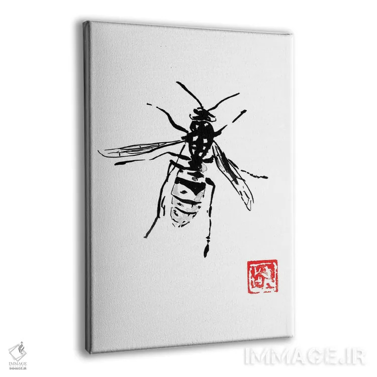 تابلو دکوراتیو زنبور اثر پشان - نمای پرسپکتیو محصول