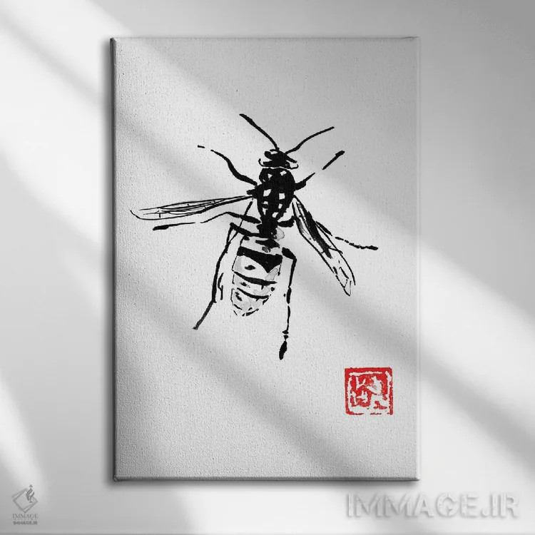 تابلو دکوراتیو زنبور اثر پشان - نمای روبهرو روی دیوار