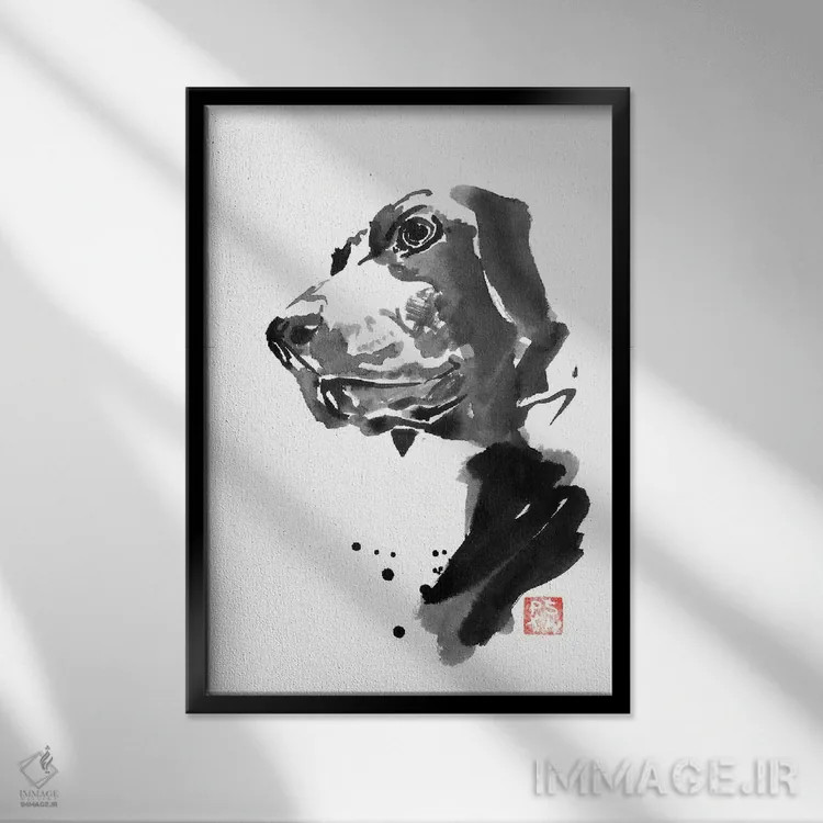 تابلو دکوراتیو گوشه اثر پشان - نمای قابدار مشکی