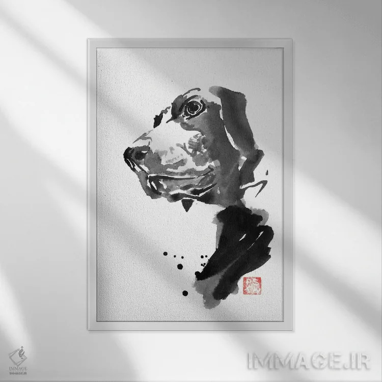 تابلو دکوراتیو گوشه اثر پشان - نمای قابدار سفید