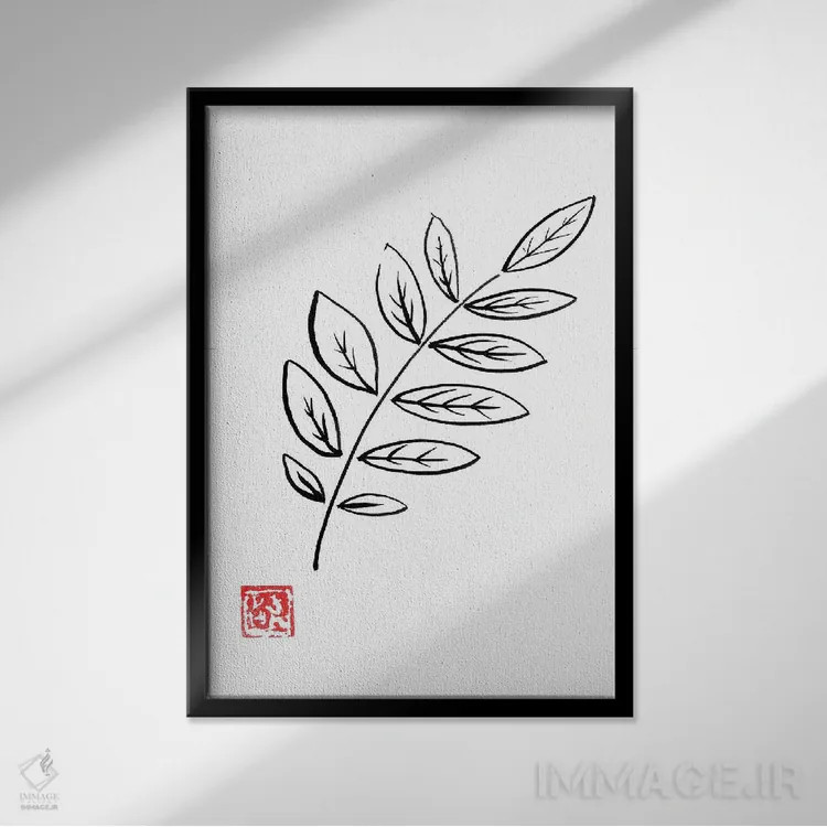 تابلو مینیمال لاله زار اثر پشان - نمای قابدار مشکی