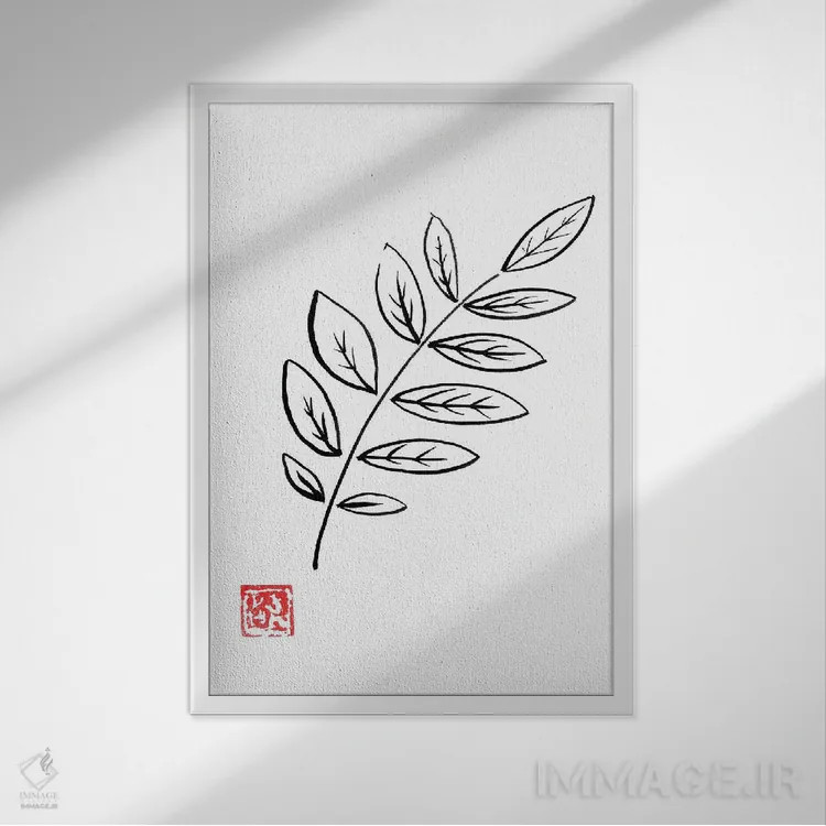 تابلو مینیمال لاله زار اثر پشان - نمای قابدار سفید