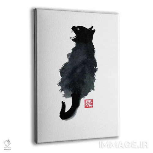تابلو مینیمال گربه گریه کنان اثر پشان - نمای پرسپکتیو محصول