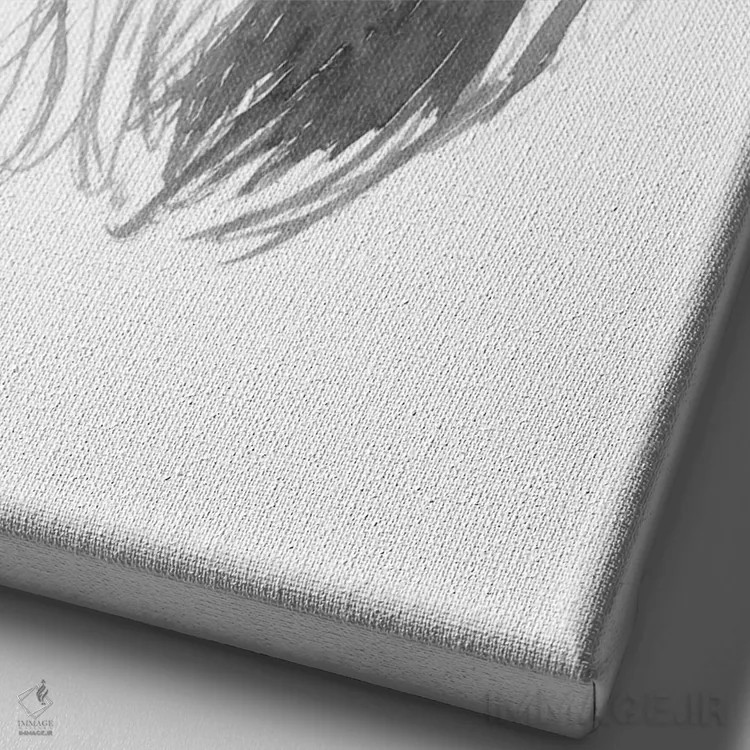 تابلو دکوراتیو لبخند اورانگوتان اثر پشان - نمای نزدیک بافت بوم