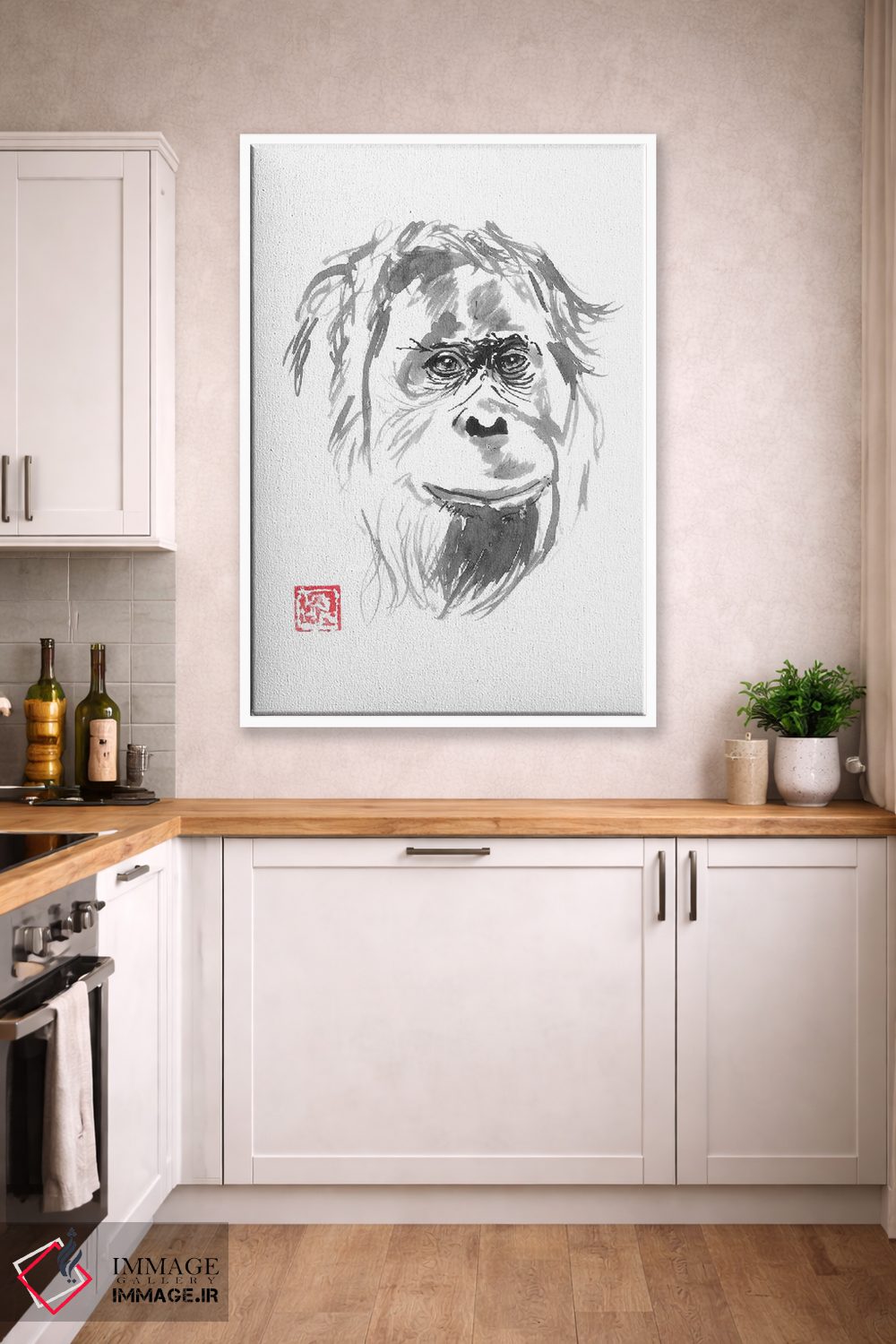 تابلو دکوراتیو لبخند اورانگوتان اثر پشان - D4W