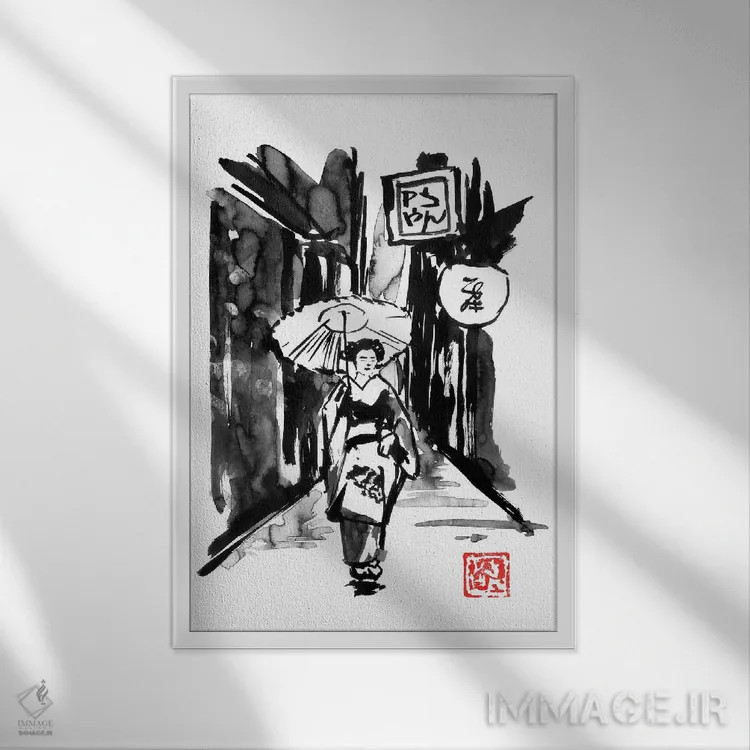 تابلو دکوراتیو ادو اثر پشان - نمای قابدار سفید