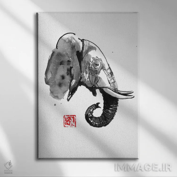 تابلو دکوراتیو نمای کنار فیل اثر پشان - نمای روبهرو روی دیوار