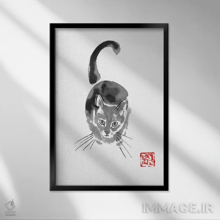 تابلو دکوراتیو از بالا اثر پشان - نمای قابدار مشکی