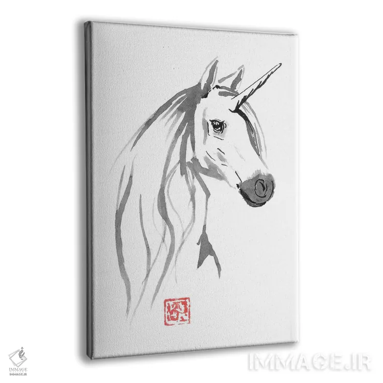 تابلو دکوراتیو اسب تک شاخ برای فروش اثر پشان - نمای پرسپکتیو محصول