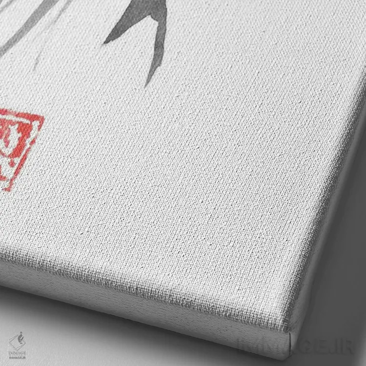 تابلو دکوراتیو اسب تک شاخ برای فروش اثر پشان - نمای نزدیک بافت بوم