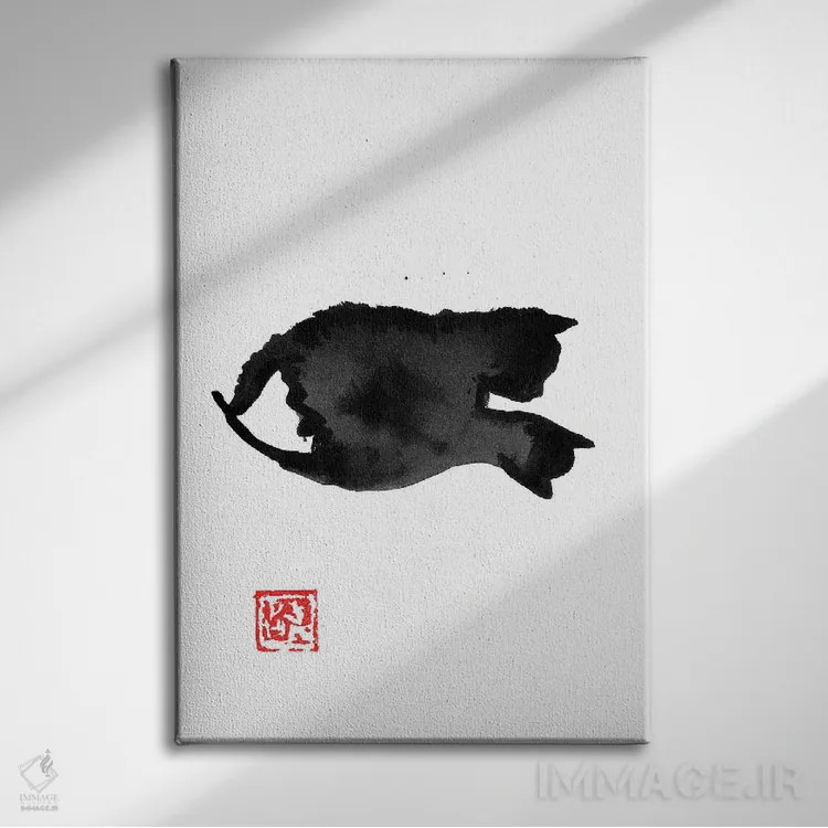 تابلو مینیمال کک ها اثر پشان - نمای روبهرو روی دیوار