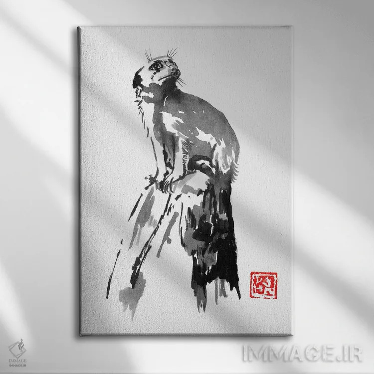 تابلو دکوراتیو سوری کات اثر پشان - نمای روبهرو روی دیوار