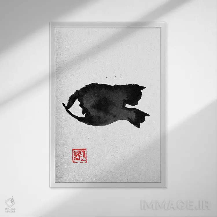 تابلو مینیمال کک ها اثر پشان - نمای قابدار سفید