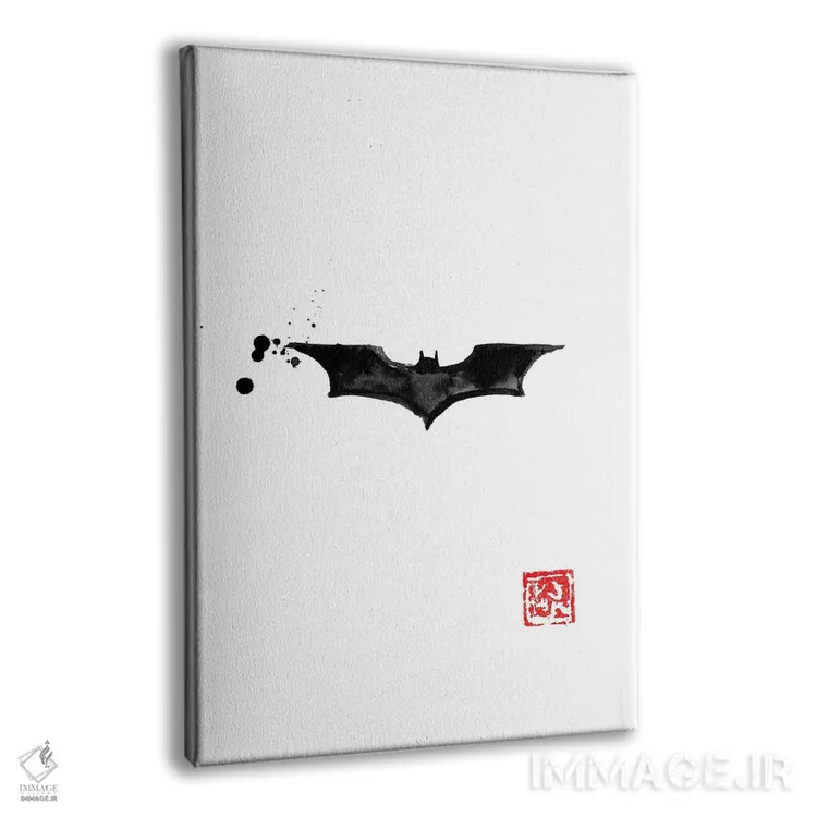 تابلو مینیمال لوگوی بتمن اثر پشان - نمای پرسپکتیو محصول