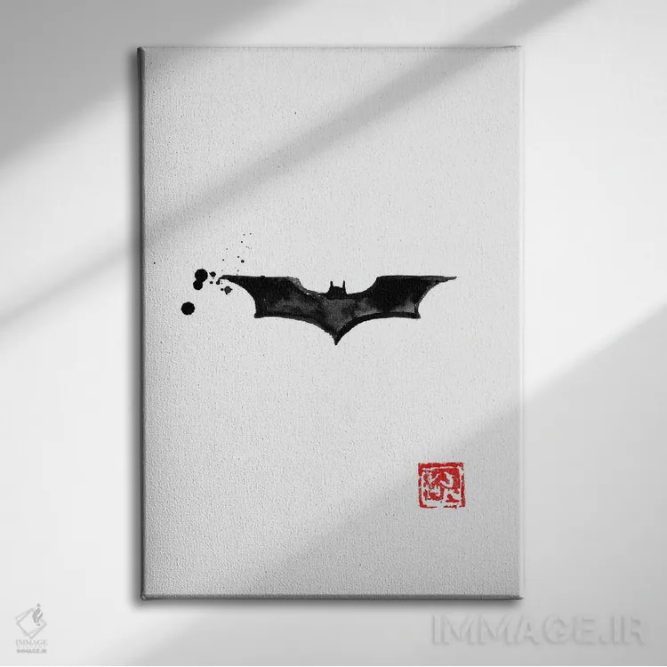 تابلو مینیمال لوگوی بتمن اثر پشان - نمای روبهرو روی دیوار