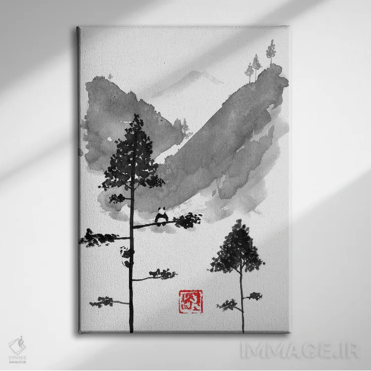 تابلو دکوراتیو رویاهای پاندا اثر پشان - نمای روبهرو روی دیوار