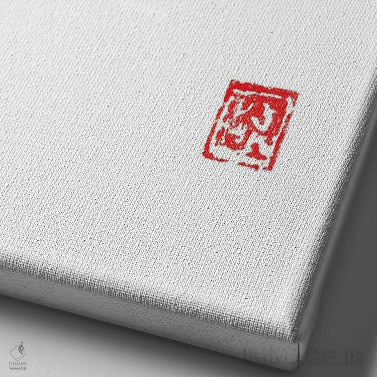 تابلو مینیمال لوگوی بتمن اثر پشان - نمای نزدیک بافت بوم