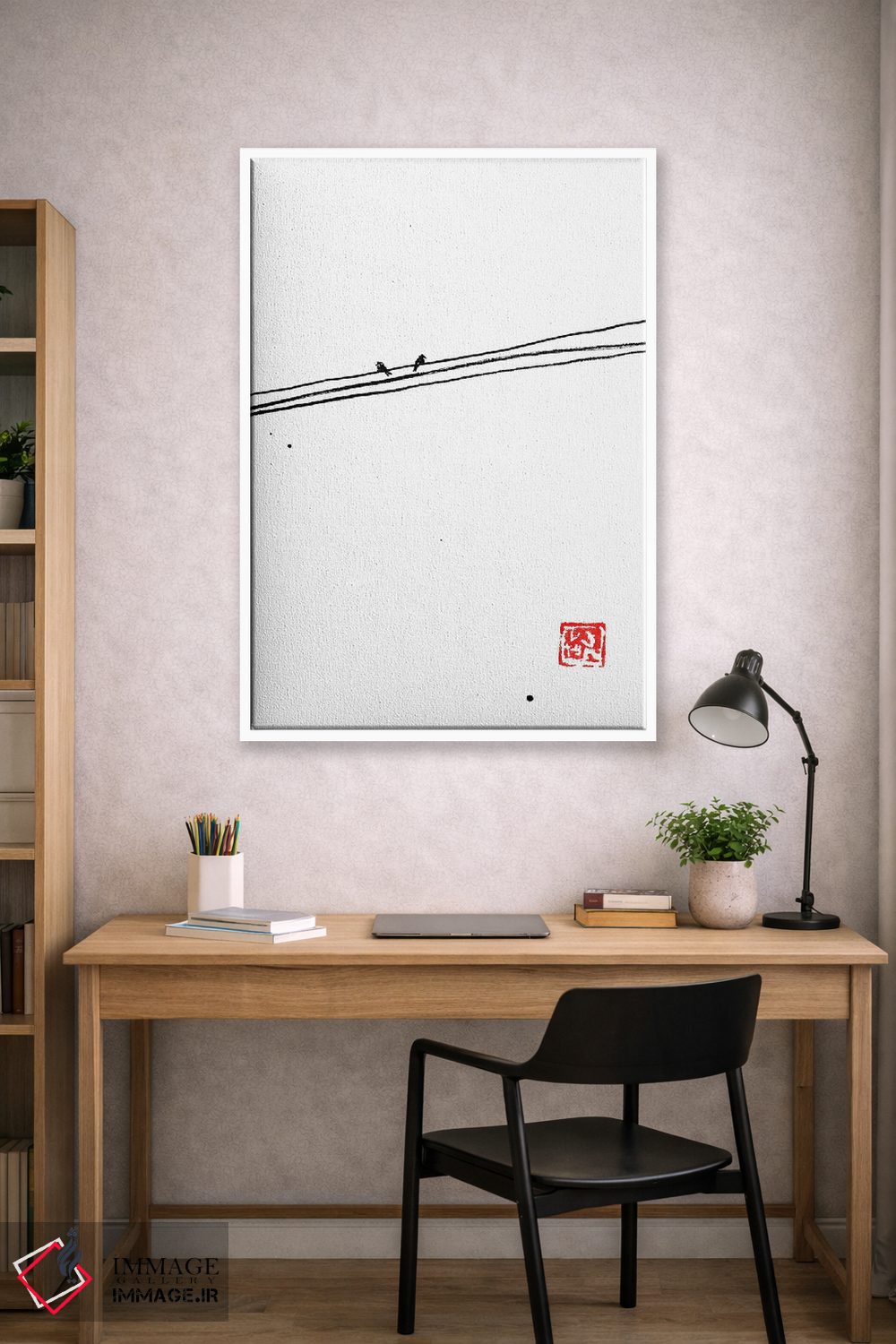 تابلو دکوراتیو مثل پرندگان روی سیم اثر پشان - D1W