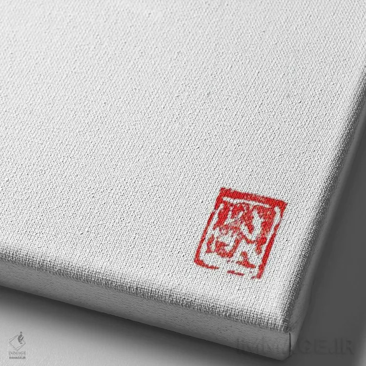 تابلو مینیمال گربه زنجبیلی اثر پشان - نمای نزدیک بافت بوم