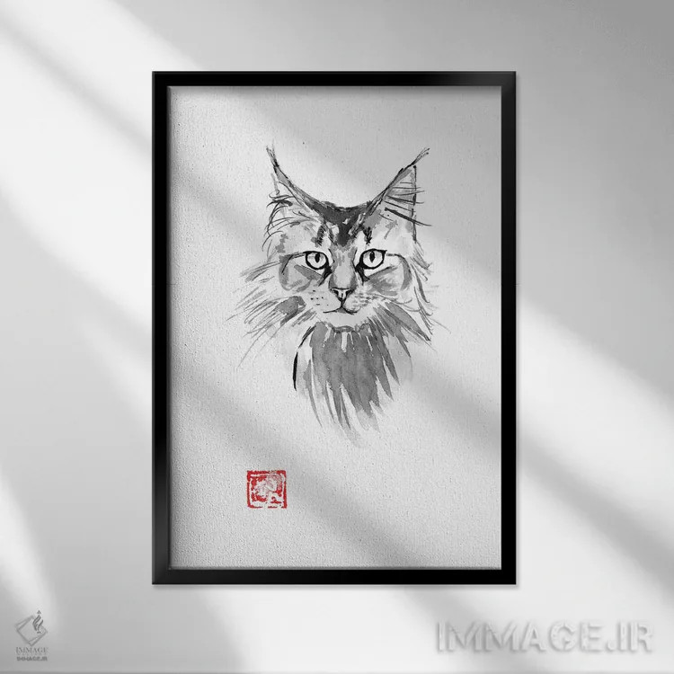 تابلو دکوراتیو مین کوون اثر پشان - نمای قابدار مشکی