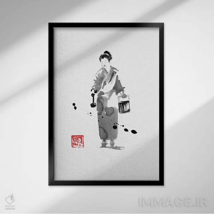 تابلو دکوراتیو اچیمیزو II اثر پشان - نمای قابدار مشکی