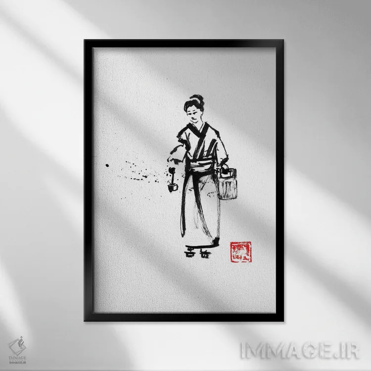 تابلو دکوراتیو اچیمیزو اثر پشان - نمای قابدار مشکی