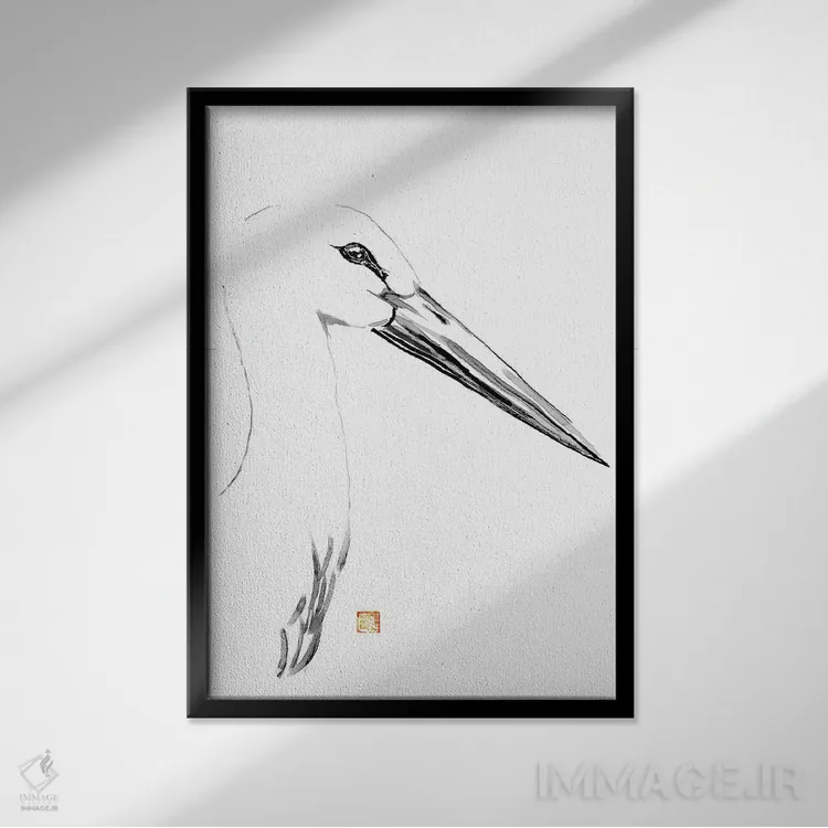 تابلو دکوراتیو گوجا اثر پشان - نمای قابدار مشکی