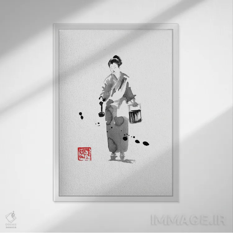 تابلو دکوراتیو اچیمیزو II اثر پشان - نمای قابدار سفید