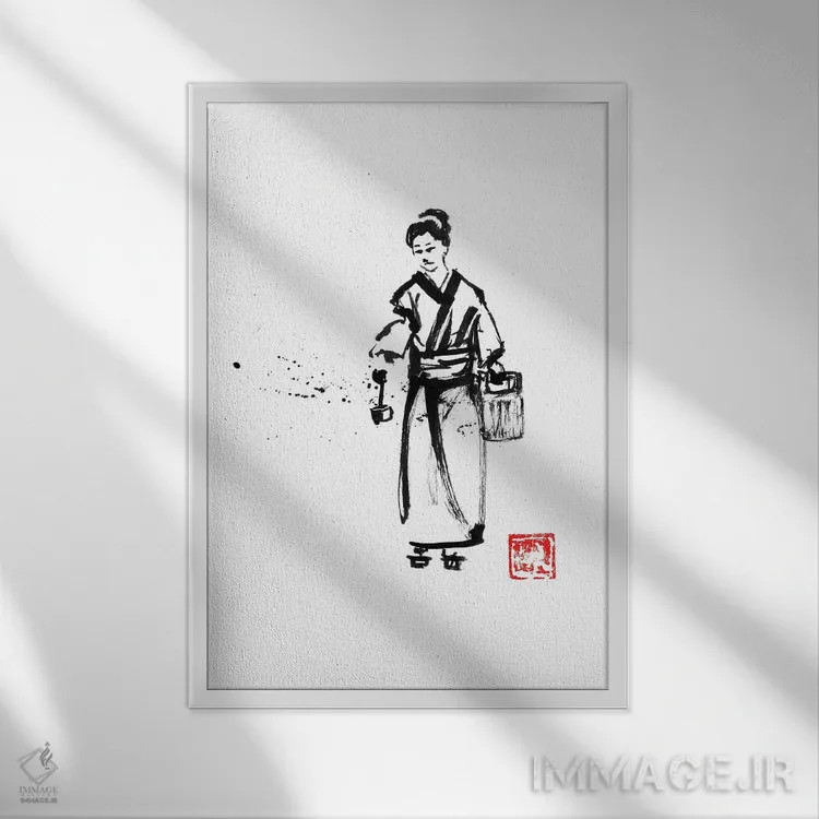 تابلو دکوراتیو اچیمیزو اثر پشان - نمای قابدار سفید