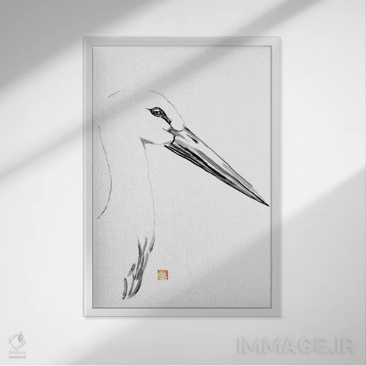 تابلو دکوراتیو گوجا اثر پشان - نمای قابدار سفید