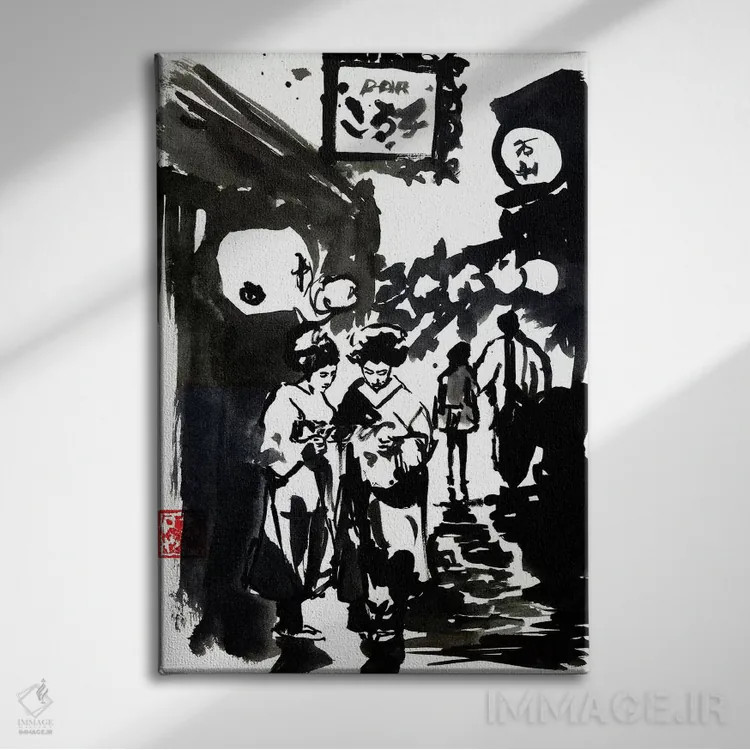 تابلو دکوراتیو ادو اثر پشان - نمای روبهرو روی دیوار