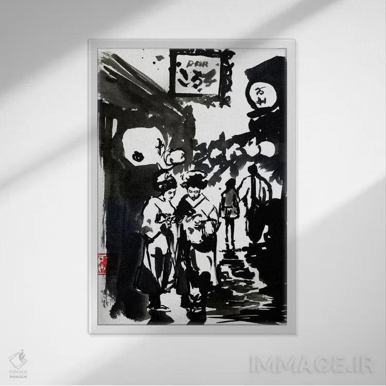 تابلو دکوراتیو ادو اثر پشان - نمای قابدار سفید