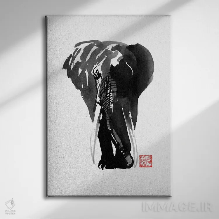تابلو دکوراتیو فیل اثر پشان - نمای روبهرو روی دیوار