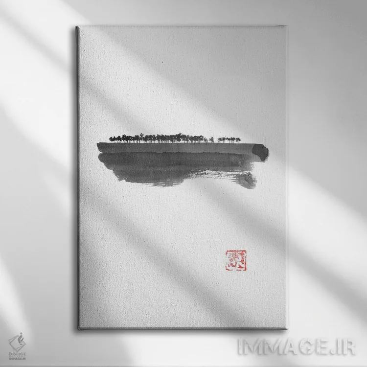 تابلو مینیمال هاجو بیهار اثر پشان - نمای روبهرو روی دیوار