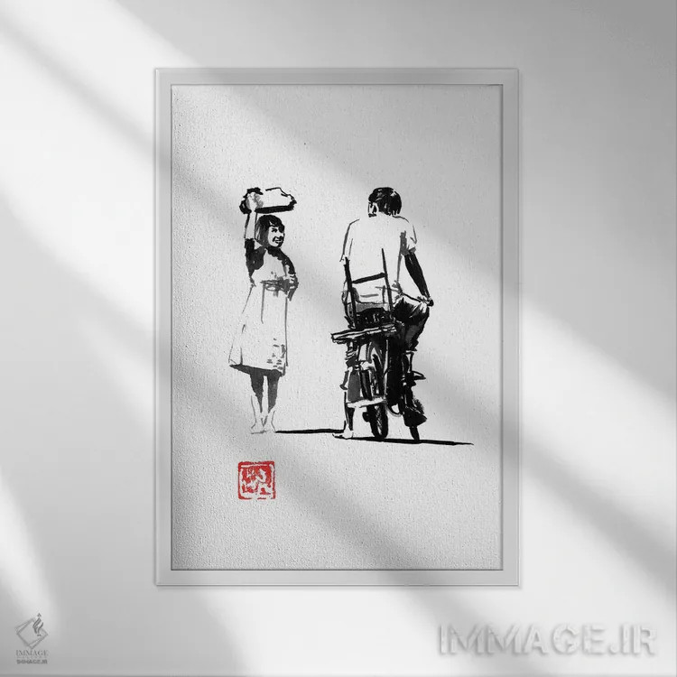 تابلو دکوراتیو جذب اثر پشان - نمای قابدار سفید