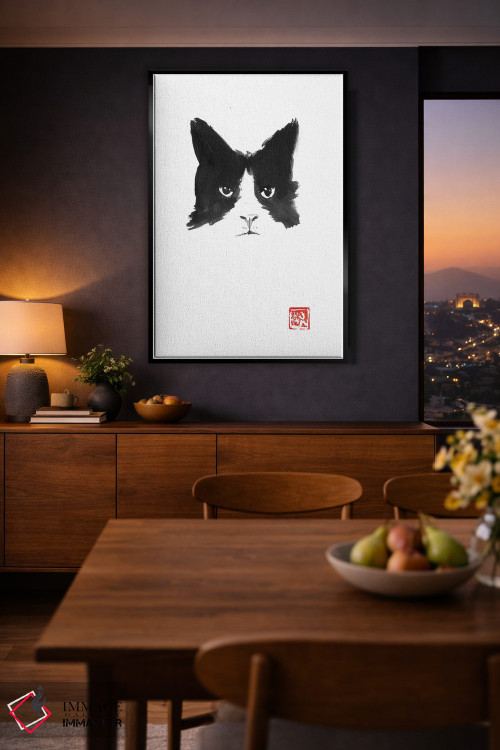 تابلو مینیمال گربه اثر پشان - D2B