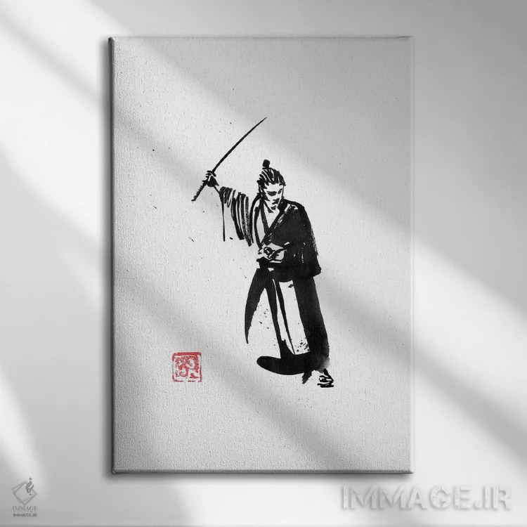 تابلو دکوراتیو سامورایی پیروز اثر پشان - نمای روبهرو روی دیوار