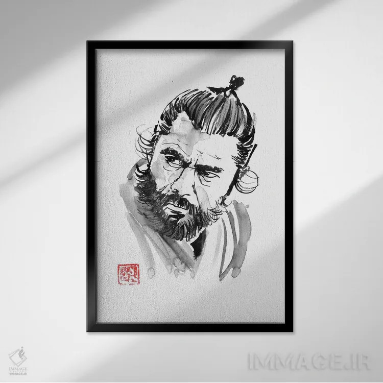 تابلو دکوراتیو سبیل قرمز اثر پشان - نمای قابدار مشکی