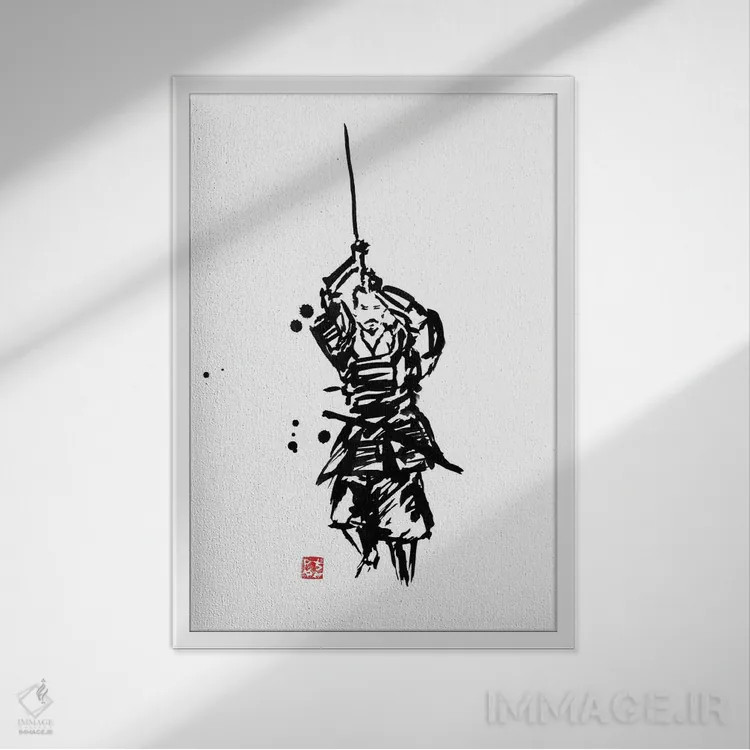 تابلو دکوراتیو آماده اثر پشان - نمای قابدار سفید
