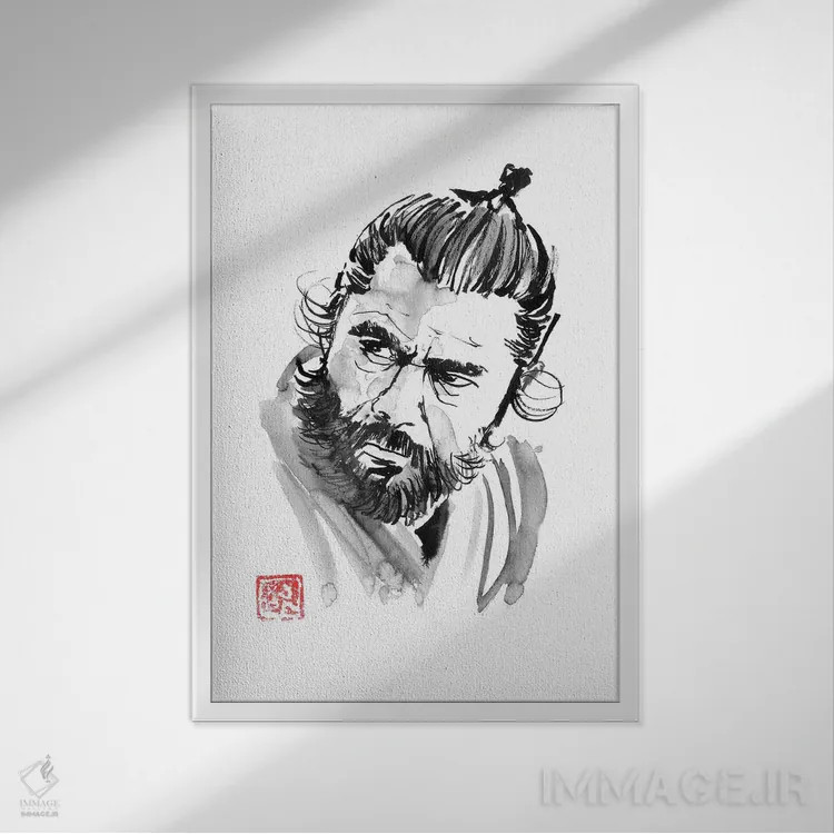 تابلو دکوراتیو سبیل قرمز اثر پشان - نمای قابدار سفید