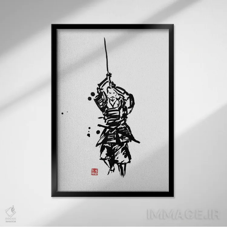 تابلو دکوراتیو آماده اثر پشان - نمای قابدار مشکی