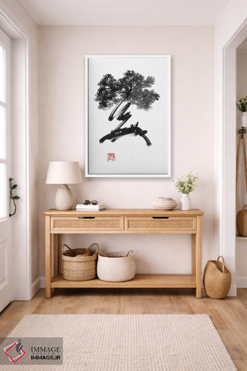 تابلو مینیمال درخت چرخان اثر پشان - D5W