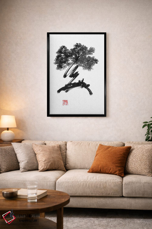 تابلو مینیمال درخت چرخان اثر پشان - D4B