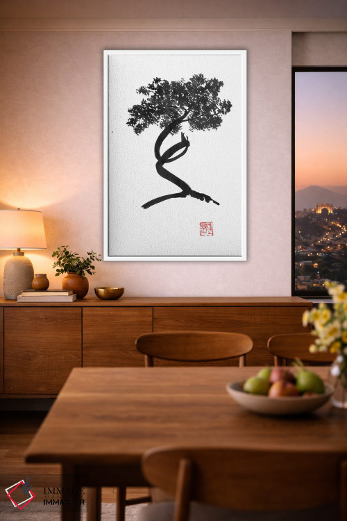 تابلو مینیمال درخت پیچ خورده اثر پشان - D1W