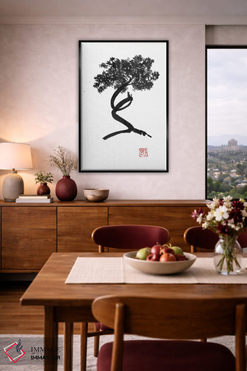 تابلو مینیمال درخت پیچ خورده اثر پشان - D4B