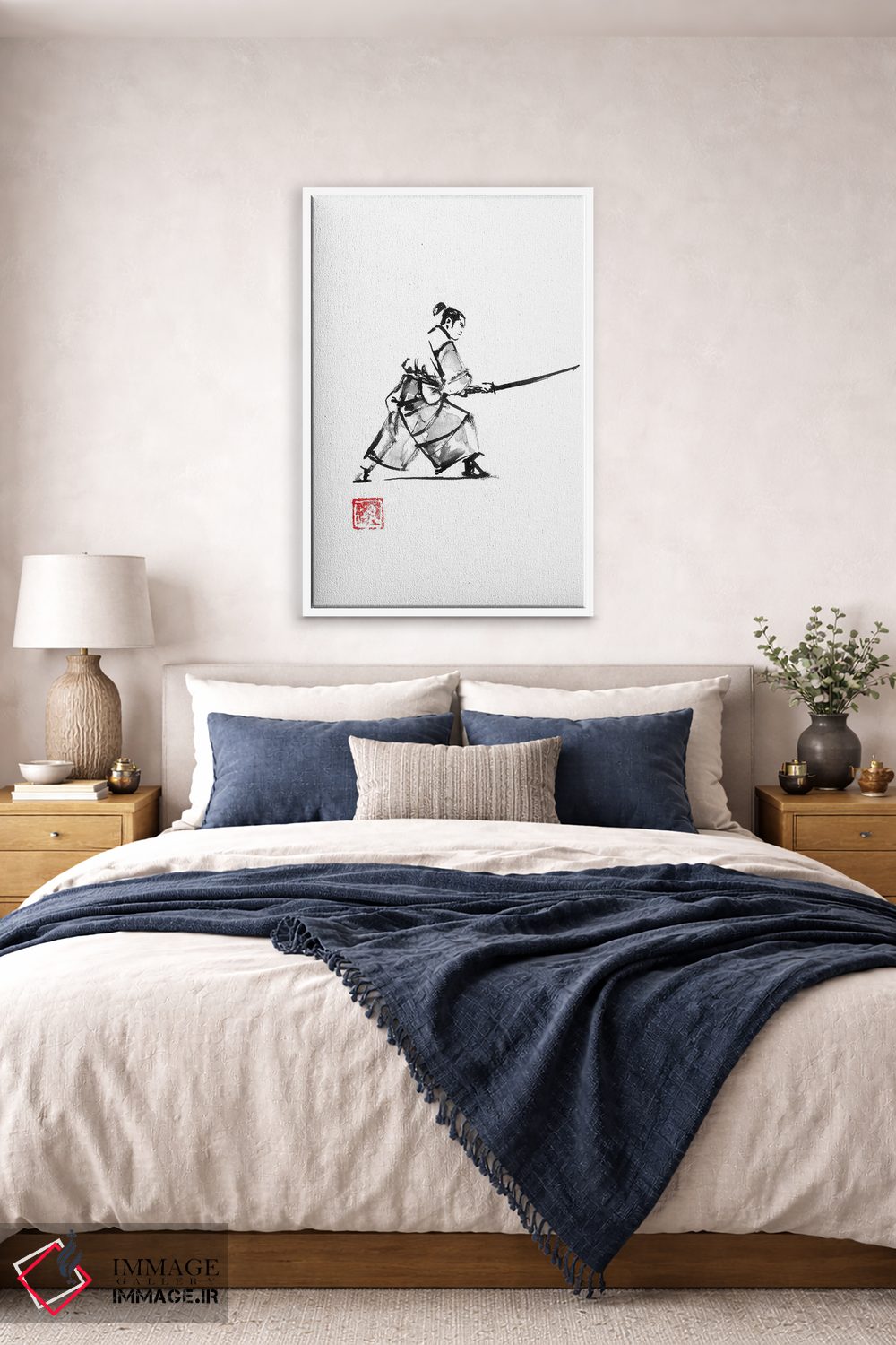 تابلو دکوراتیو سامورایی آماده اثر پشان - D6W